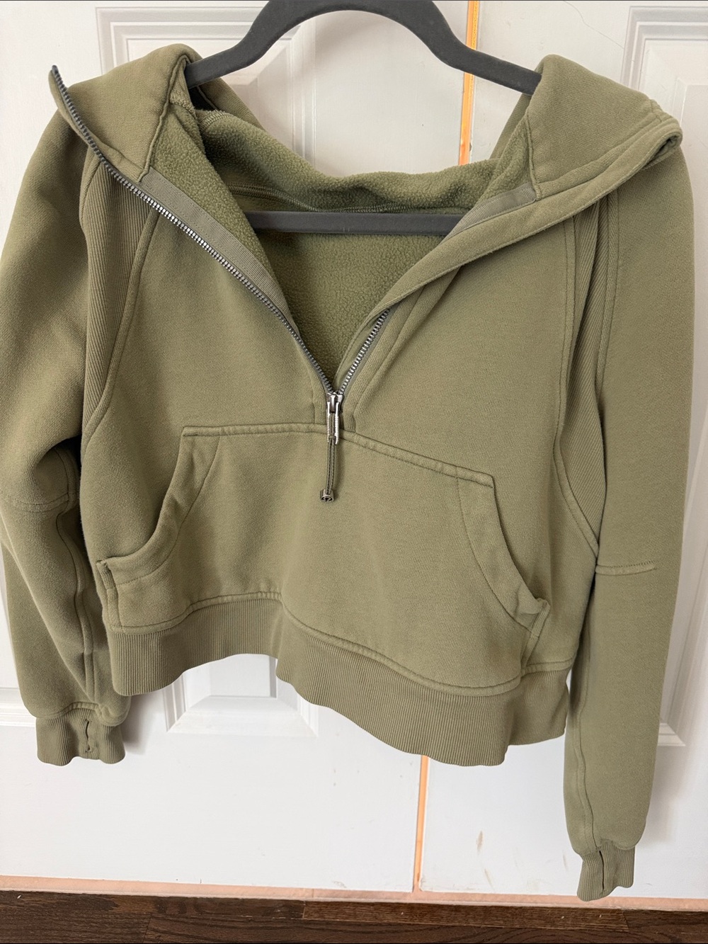 Olive Green Half-Zip Hoodie